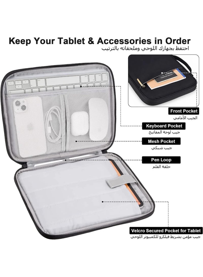 12.9-13 inch iPad Pro Case Tablet Sleeve Case Bag, Padded Travel Carrying Sleeve for iPad Pro 13-in M4 & iPad Air 13-in M2 M3(2025) Magic Keyboard, Water-Resistant Shockproof iPad Soft Bag Cover w/Accessory Pocket 13 inch Grey - Image 2